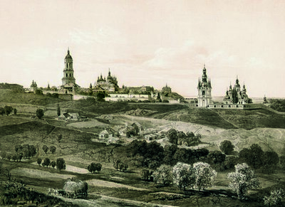 11.Киево-Печерская Лавра. Литография конца XIX века